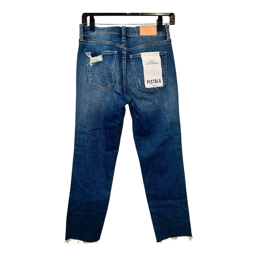 Pistola Monroe High Rise Slim Cigarette Jeans in Leon Wash Size 26 NWT Raw hem - Picture 5 of 10